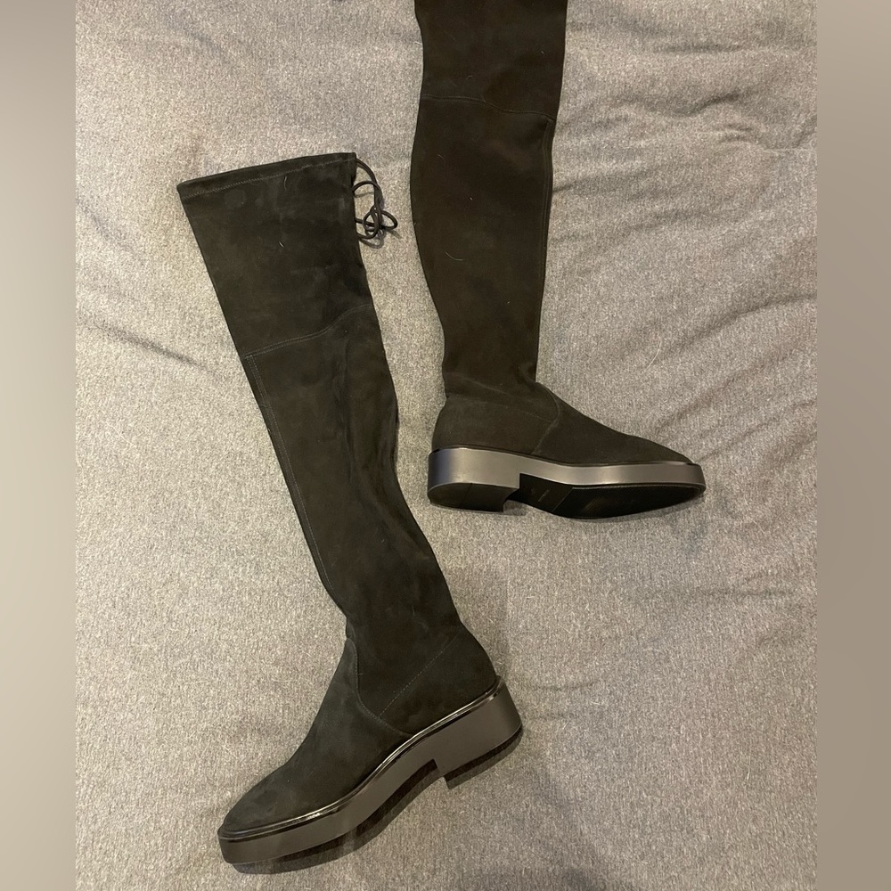 Stuart Weitzman Black Suede Over the Knee Boots NWOT